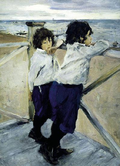 Valentin Serov Children. Sasha and Yura Serov France oil painting art